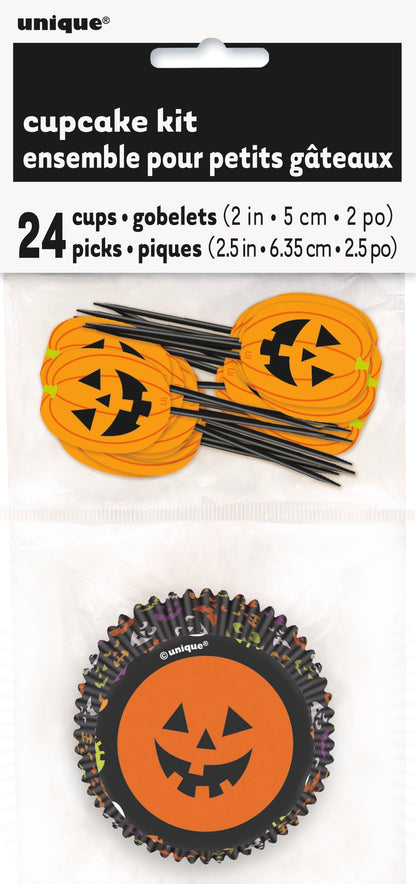 Pumpkin Faces Cupcake Kit 24pc