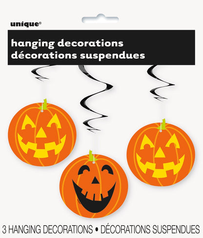 Pumpkin Hanging Swirl Decorations 26in 3ct