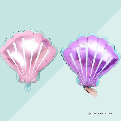 Pastel Seashell Foil Balloon – Pink or Purple – Mermaid