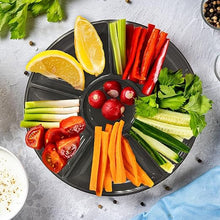 12" Round 5 Sectional Trays - Black