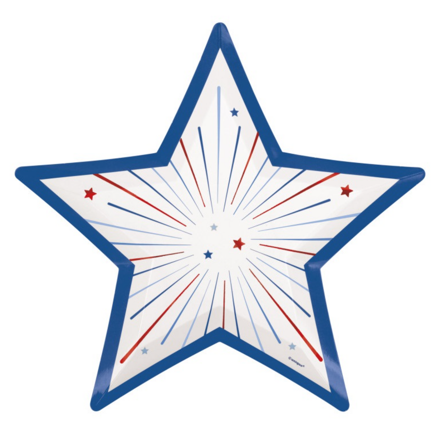 Patriotic USA Star Shaped 9.25in Plates 8ct