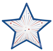 Patriotic USA Star Shaped 9.25in Plates 8ct