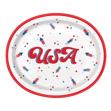 Patriotic USA Oval Plates 8ct