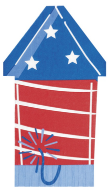 Patriotic USA Firecracker Shaped Fringed Guest Napkins 16ct