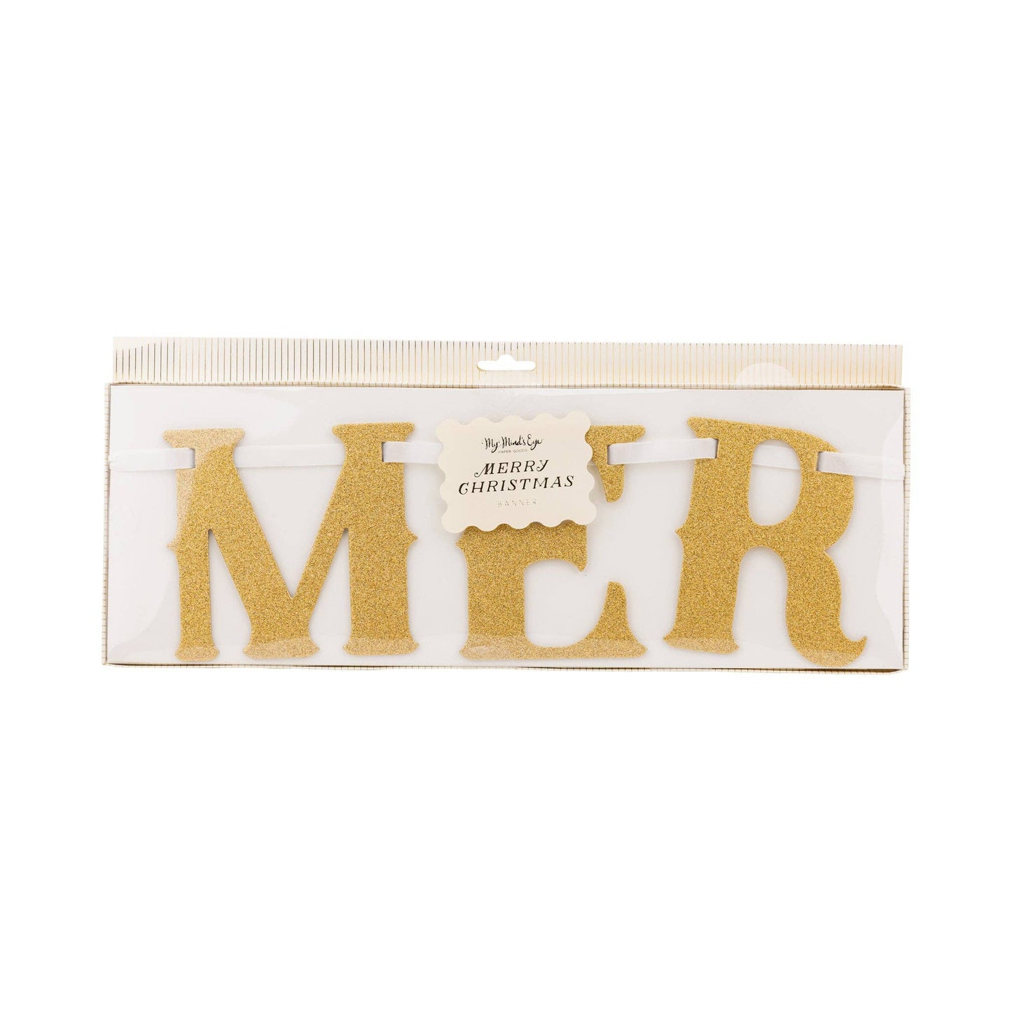 Merry Christmas Glitter Chipboard Banner