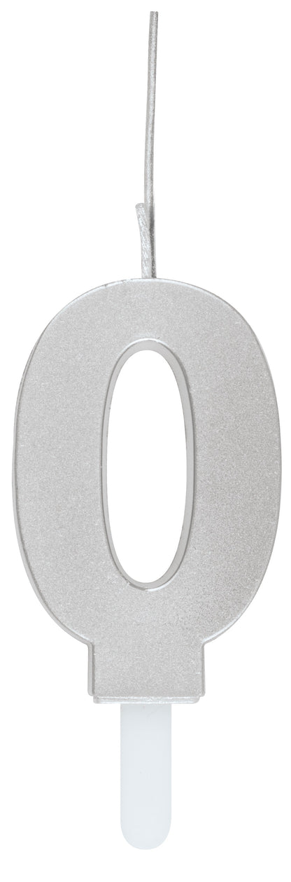 Silver Number Sparkler-Topped Birthday Candle