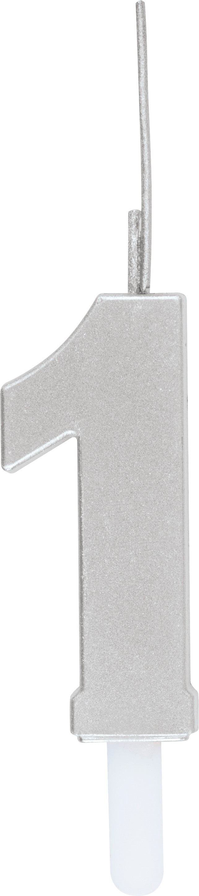 Silver Number Sparkler-Topped Birthday Candle