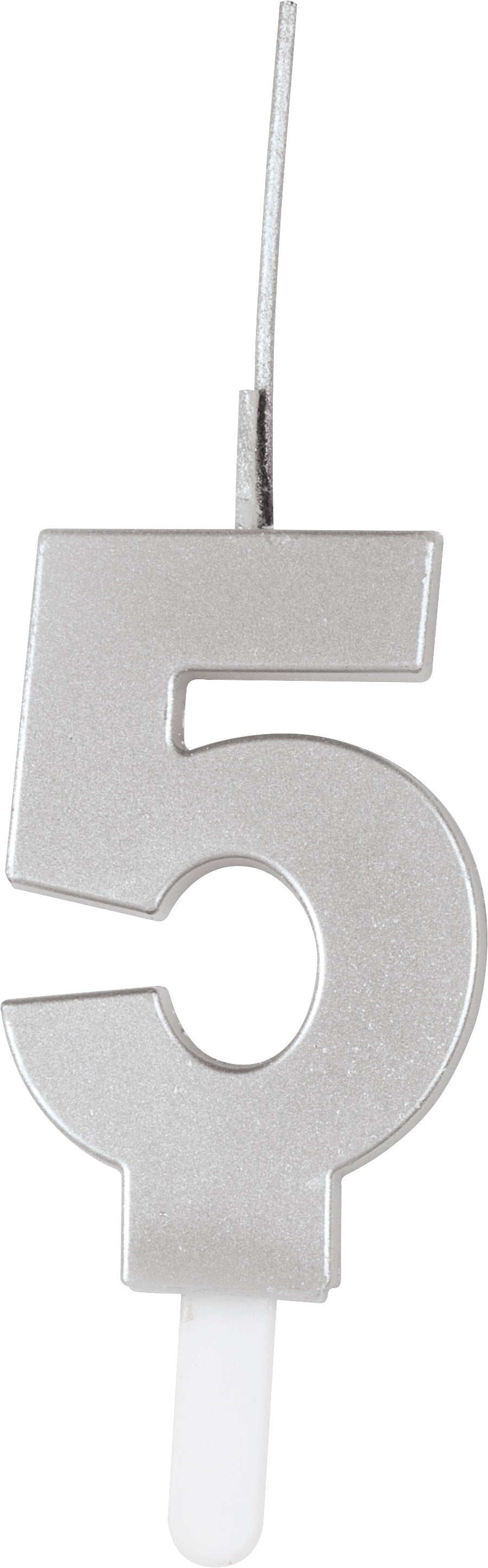 Silver Number Sparkler-Topped Birthday Candle