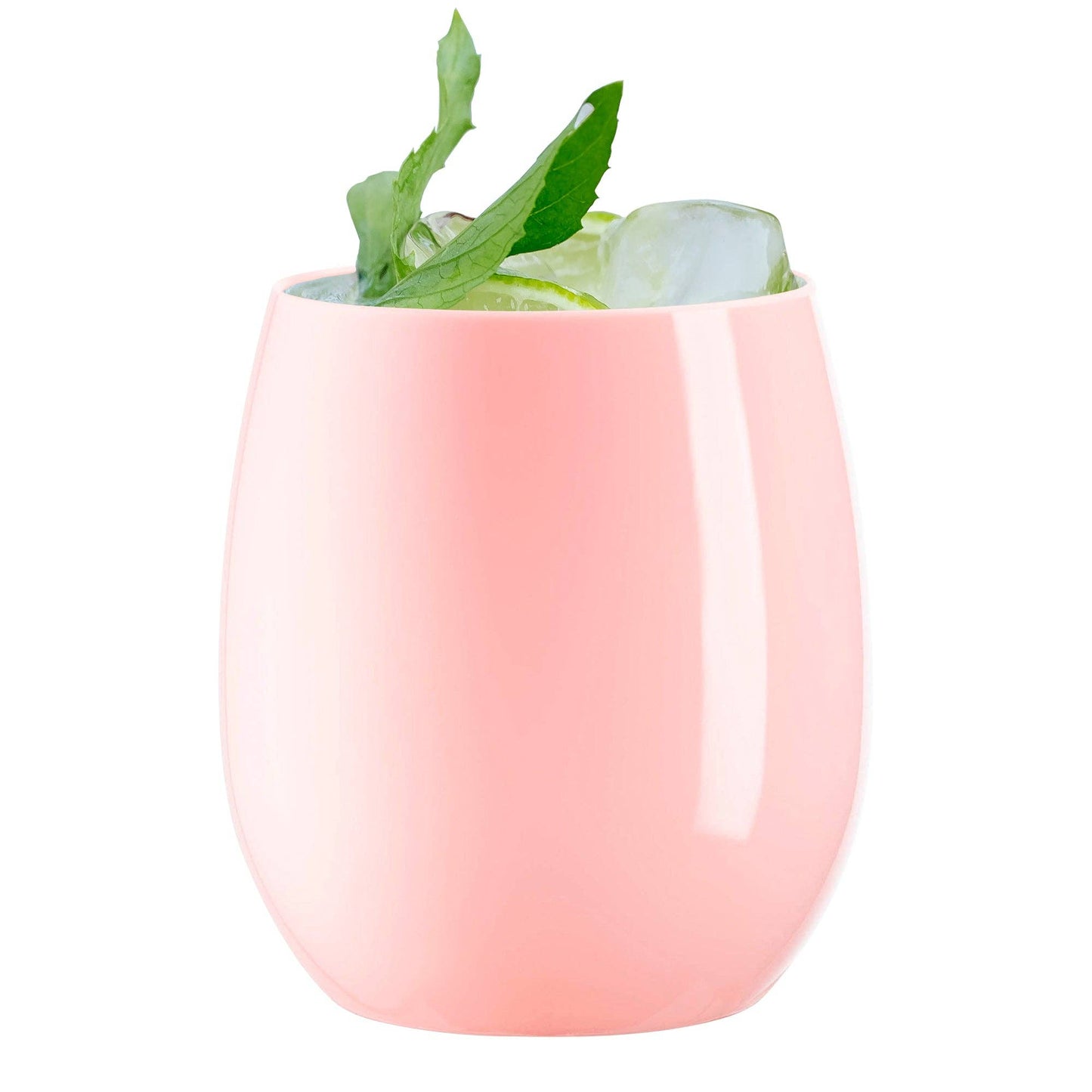 12 oz. Pink Elegant Stemless Plastic Wine Glasses
