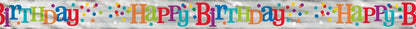 Foil Dotted Rainbow Happy Birthday Banner 12ft