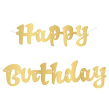 Gold Script Happy Birthday Banner