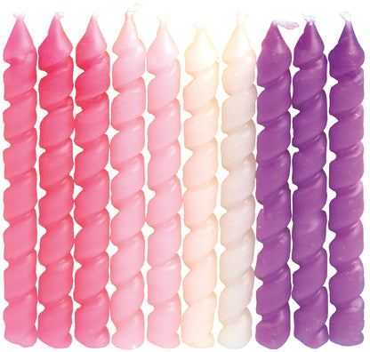 Pink & Purple Spiral Birthday Candles 10ct