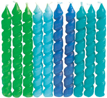 Blue & Green Spiral Birthday Candles 10ct