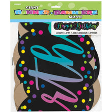 Neon Script Happy Birthday Giant Jointed Banner 4.5ft