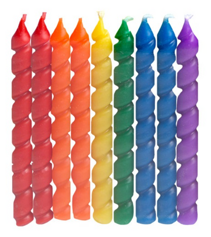 Rainbow Spiral Birthday Candles 10ct
