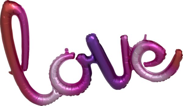 Ombre Love Phrase - Consumer-inflated 31in x 21in Balloon