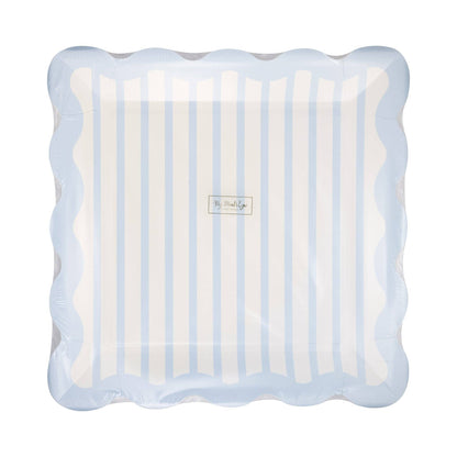 Blue Striped 10in Plates 8ct