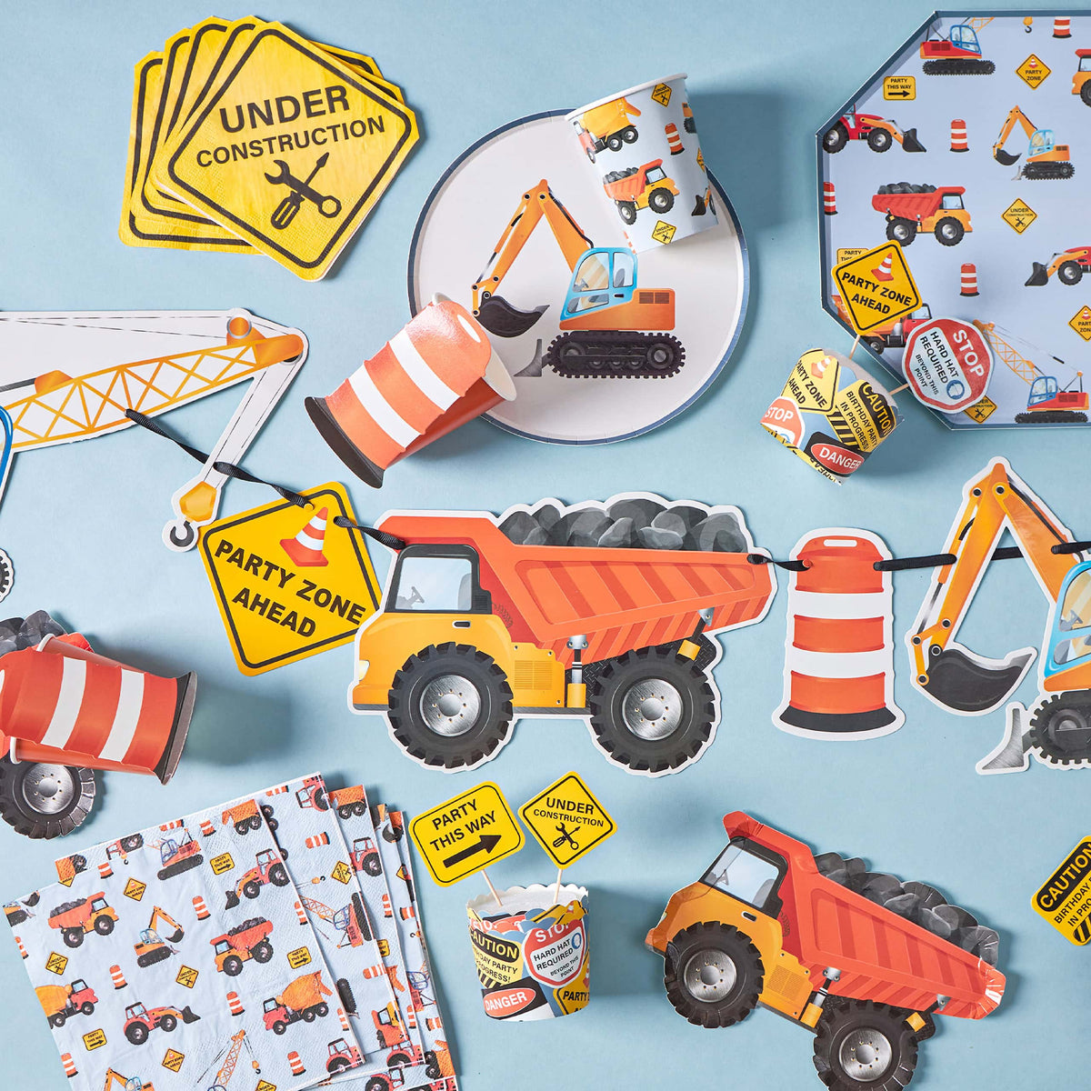 Construction Vehicle Paper Plates – 8 in