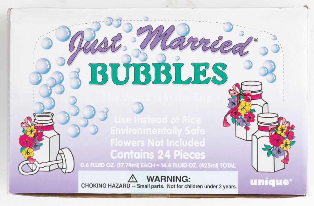 Just Married Party Bubbles 24ct