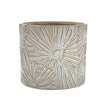 4.75"D Eden Ceramic Pot with Raised Floral Accents