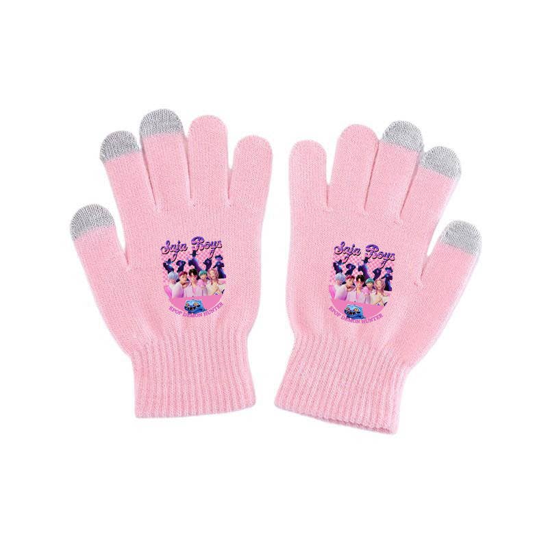 K-Pop Demon Hunters Pink Knit Gloves