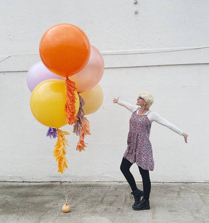 Fringed Tissue Balloon Tassel ( Solid Colors)