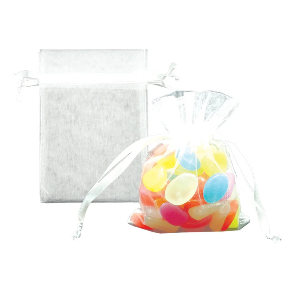 White 4x5 Organza Bags 5ct