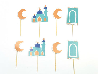 Set of 8 Ramadan and Eid Cupcake Toppers