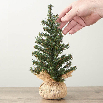 12" Artificial Pine Trees with Burlap Base