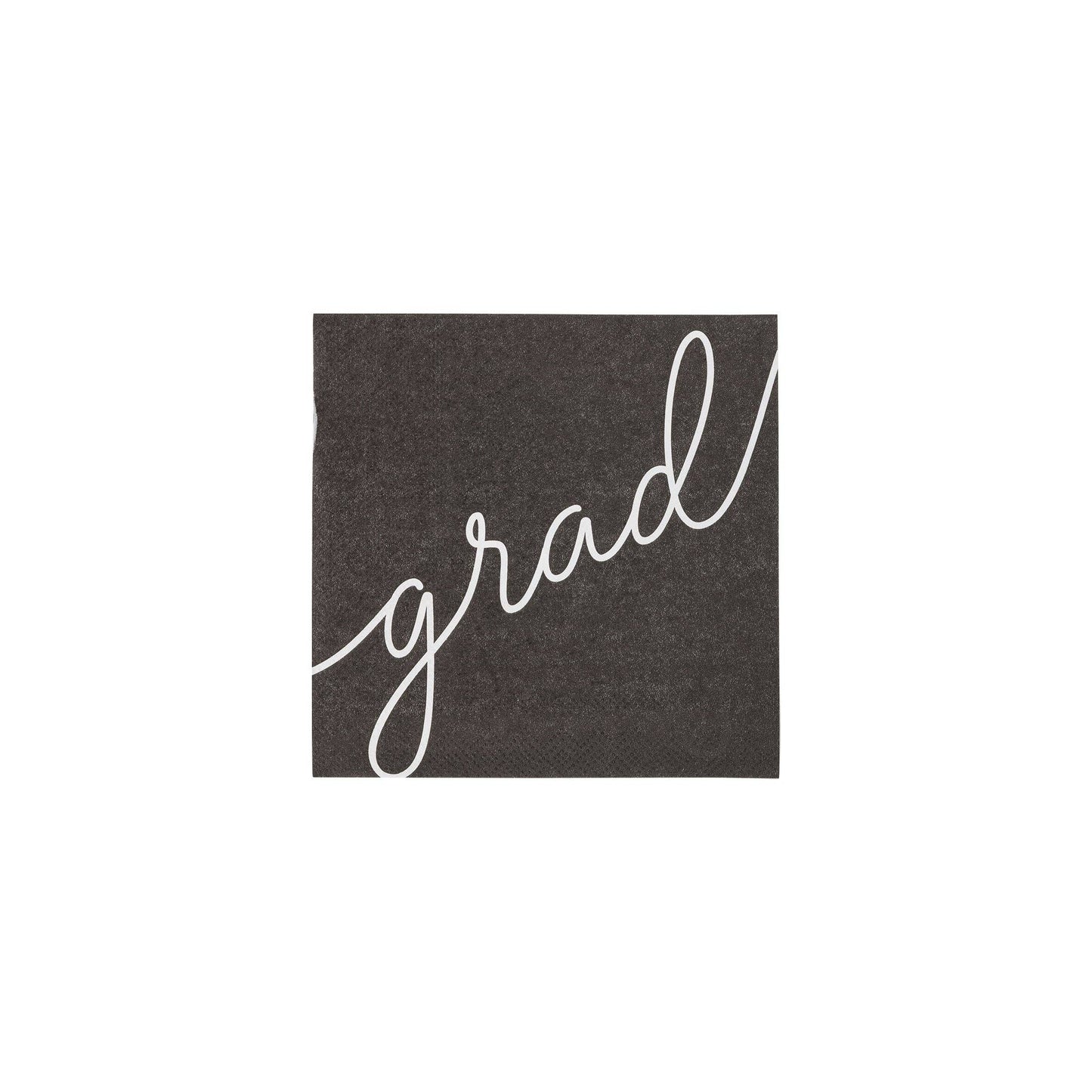 Script Grad Paper Cocktail Napkins 24ct