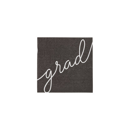 Script Grad Paper Cocktail Napkins 24ct
