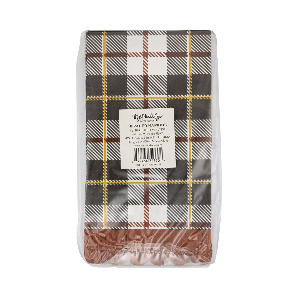 Black Fall Plaid Dinner Napkin