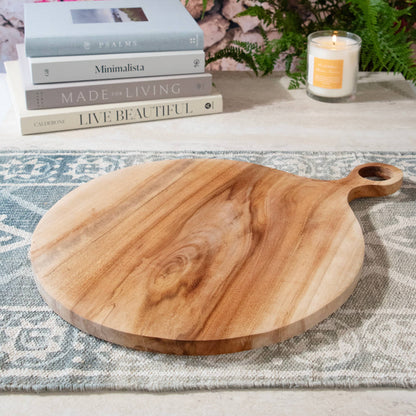 Large Round Teak Charcuterie Board