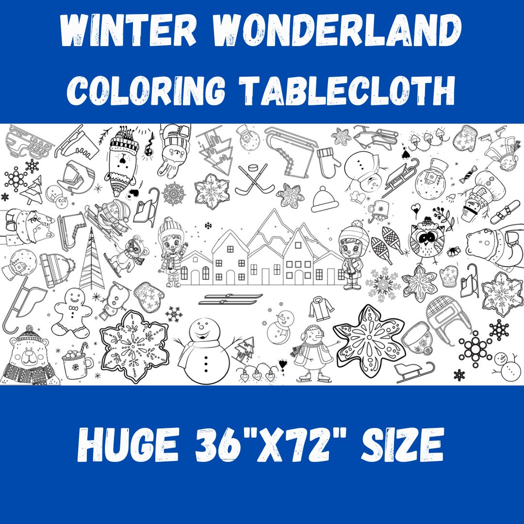 Winter Wonderland Coloring Tablelc | Winter Onederland Party