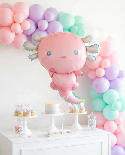 #403A Pink Axolotl Foil Balloon