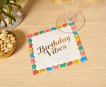 'Birthday Vibes' Cocktail Napkins 26ct