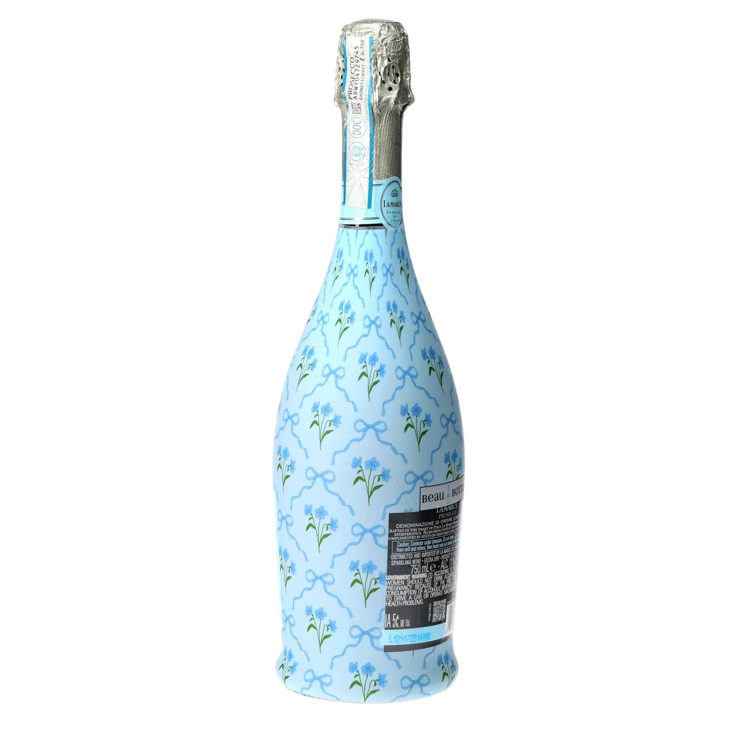 Beau Bottle Blue Bows and Blossoms - Prosecco Collection
