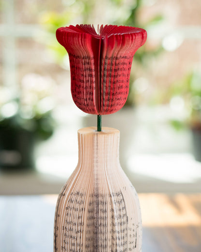 Book Flower Vase-Handmade Valentines Gift