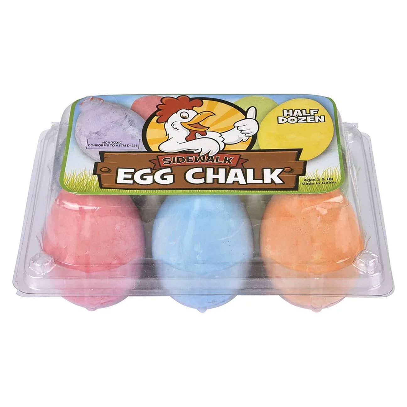 1 Pack of Egg Shaped Sidewalk Chalk in Cute Egg Carton Easte