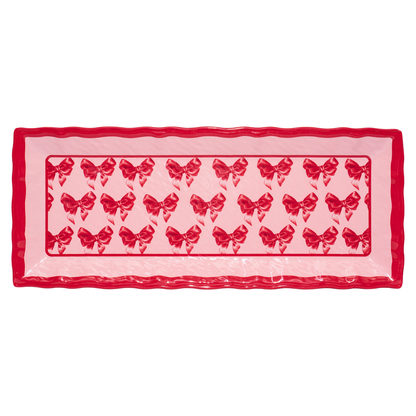 Pink Bows Melamine Serving Platter