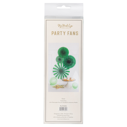 Green and White Party Fan Set