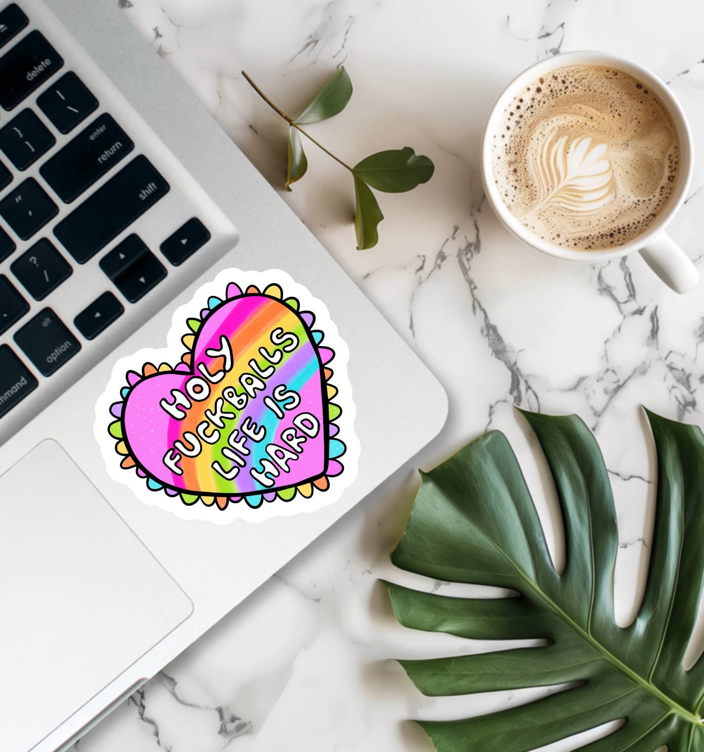 Holy F*ckballs Life is Hard Snarky Sticker