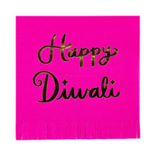 Foiled Happy Diwali Fringed Cocktail Napkins 18ct