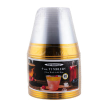 Premium Tumblers Clear w/Gold Rim 20 Ct.