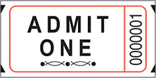 Admit One Ticket Roll - 2000 Tickets