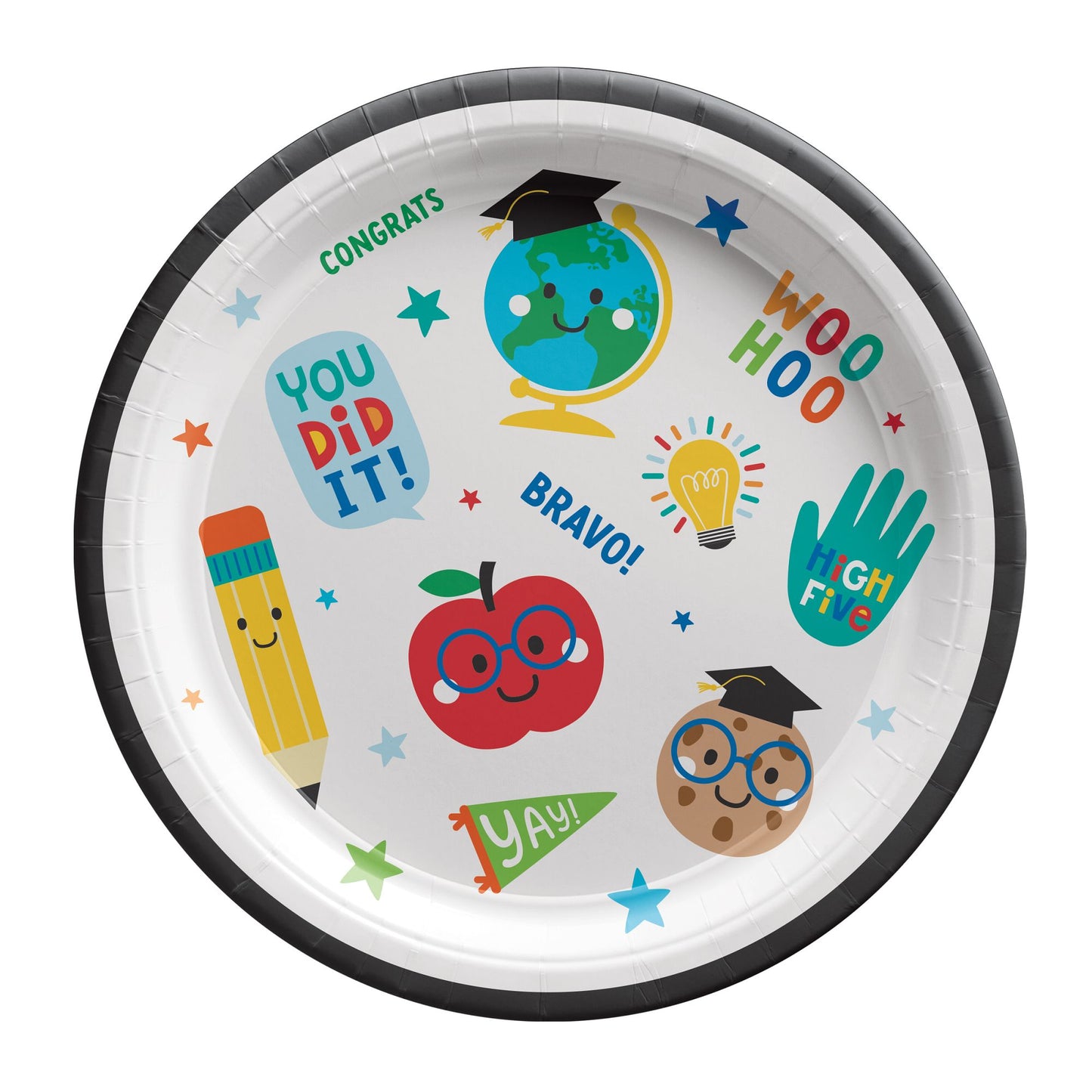 Graduation Fun 9in Round Plates 8ct