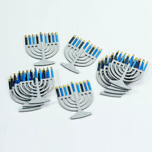 Chanukah Tablescatters, 12 Foiled & Glittered Menorahs