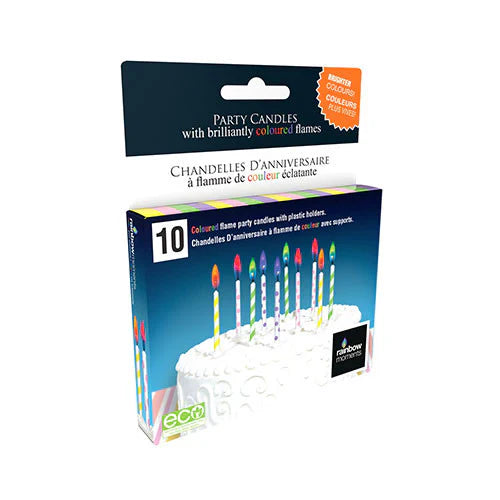 Color Flame Birthday Candles - Pastel Printed 10ct