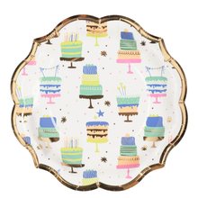 Birthday Candles Foil 8in Salad/Dessert Plates 8ct