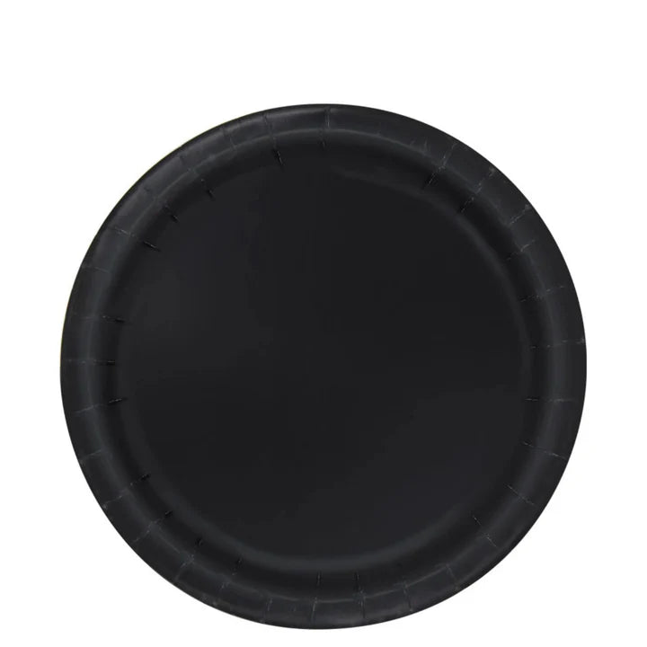 Black 7in Paper Plates 50ct